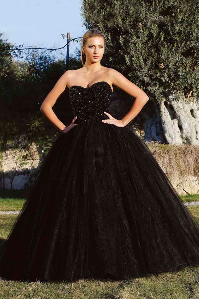 Weiß spitze schwarz brautkleid Schwarze Brautkleider