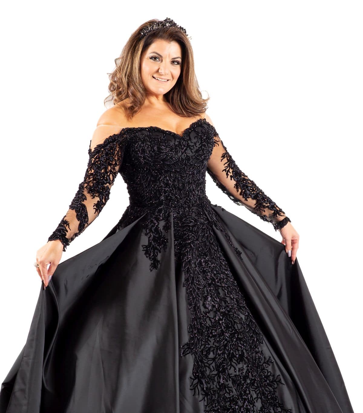 Spitze brautkleid schwarz weiß Würden Sie